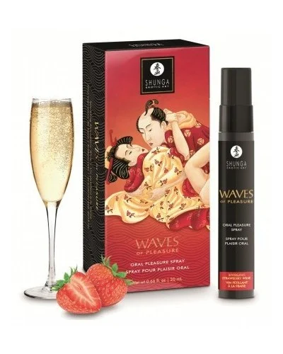Spray pour fellation Waves of pleasure Vin pétillant à la fraise 20ml sextoys et accessoires sur La Boutique du Hard
