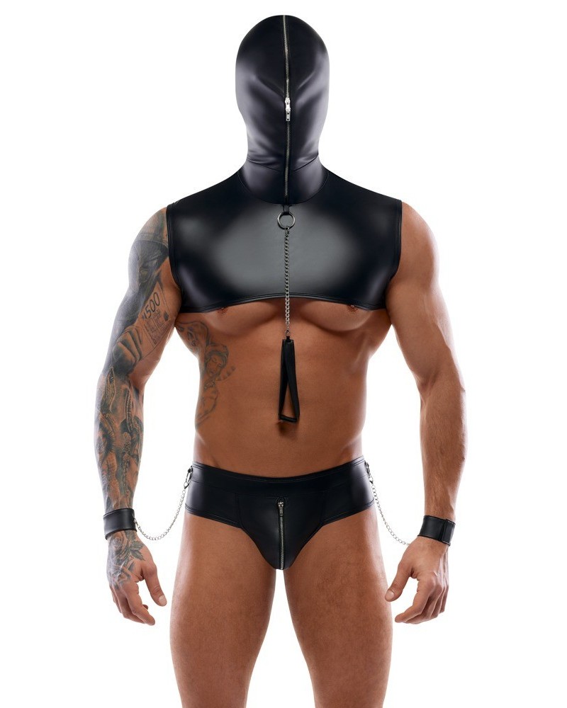 Cagoule String à menottes Teros Noir sextoys et accessoires sur La Boutique du Hard
