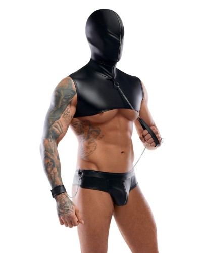 Cagoule String à menottes Teros Noir sextoys et accessoires sur La Boutique du Hard