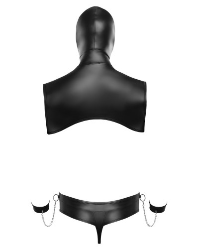 Cagoule String à menottes Teros Noir sextoys et accessoires sur La Boutique du Hard