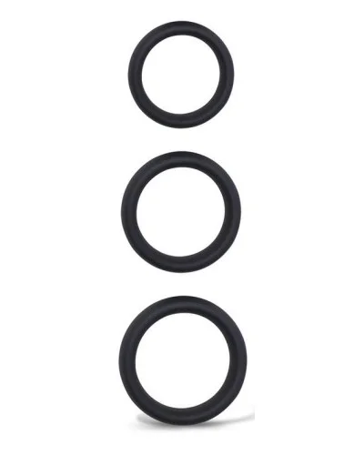 Lot de 3 Cockrings épais Forthoz 42-52 mm Noirs