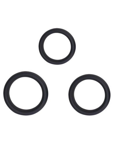 Lot de 3 Cockrings épais Forthoz 42-52 mm Noirs
