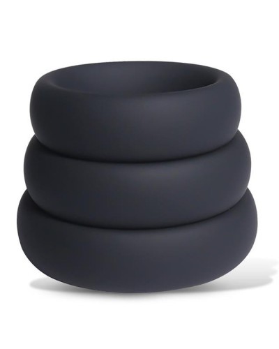Lot de 3 Cockrings épais Forthoz 42-52 mm Noirs