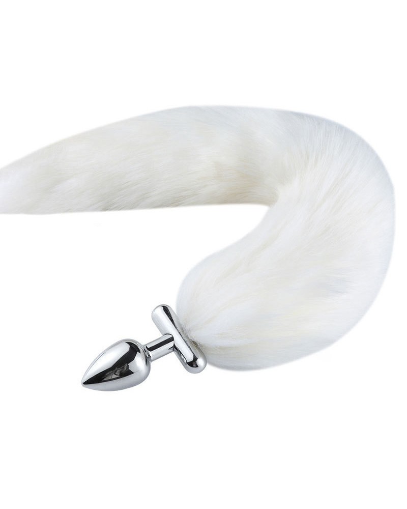 Plug queue de renard convertible bijou Foxy roxy queue 39cm blanche