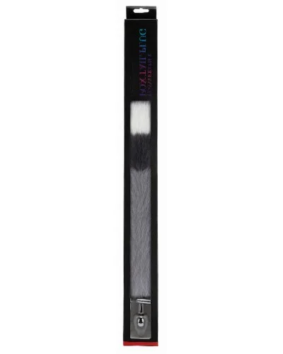 Plug queue de renard convertible bijou Foxy roxy queue 39cm gris blanc