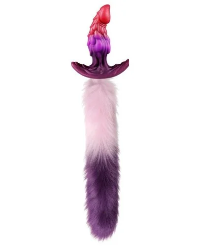 Plug dragon queue de renard Drakonyx 13 x 4.6cm queue 40 cm rose-violet