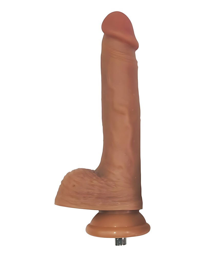 Embout Gode chair foncé Realistic dicker pour Fuck Machine 15 x 3.7cm