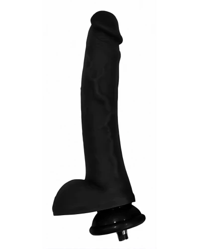 Embout Gode noir Curved Dicker pour fuck machine 18 x 4.3cm