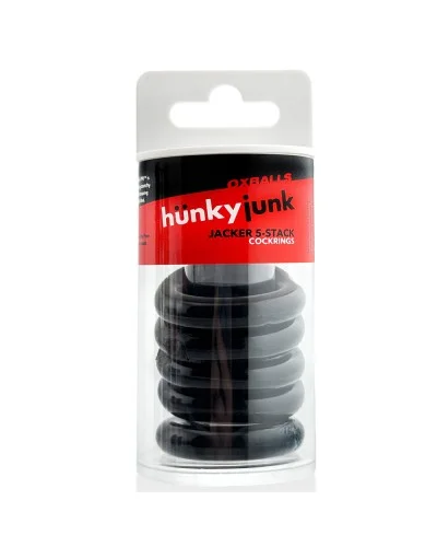 Lot de 5 Cockrings étirables Jacker 5-Stack 22mm Noirs