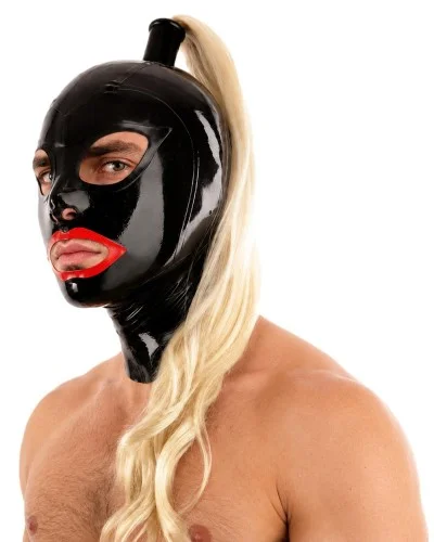 Cagoule en latex Redlips Cheveux blonds