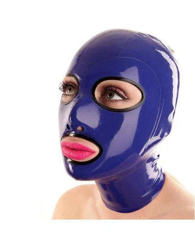 Cagoule en latex Outline Bleu-noir