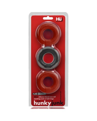 Cockrings Silicone Huj x3 25 mm Rouge-Noir