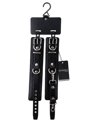 Menottes de poignets - motif Croco Feros Noires