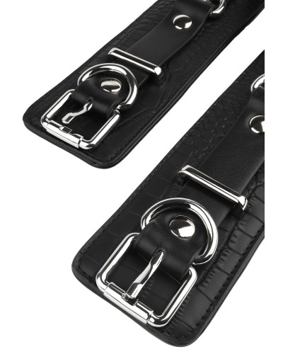 Menottes de poignets - motif Croco Feros Noires