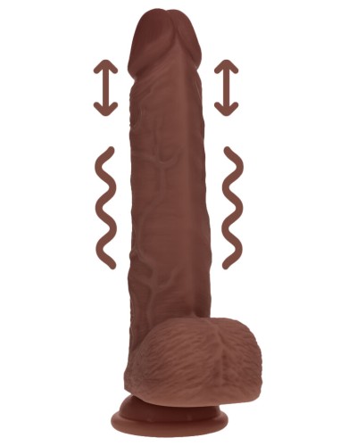 Gode vibrant va-et-vient Demetrio marron 16 x 4.3cm