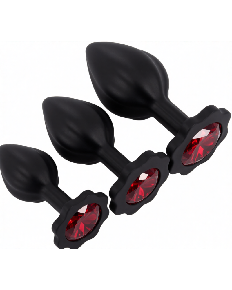 Set de 3 Plugs Pearcrossed Noir-rouge