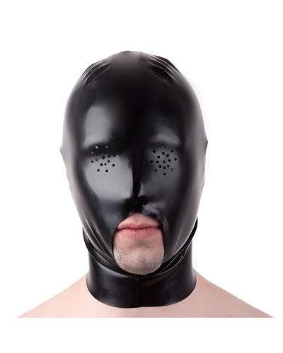 Cagoule en latex Pierce Eyes Noire