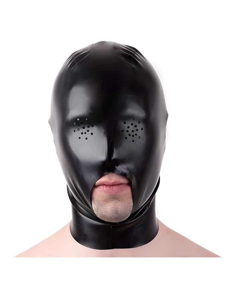 Cagoule en latex Pierce Eyes Noire