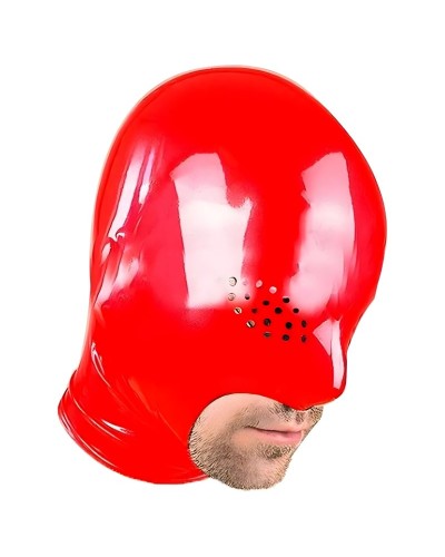 Cagoule en latex Pierce Eyes Rouge