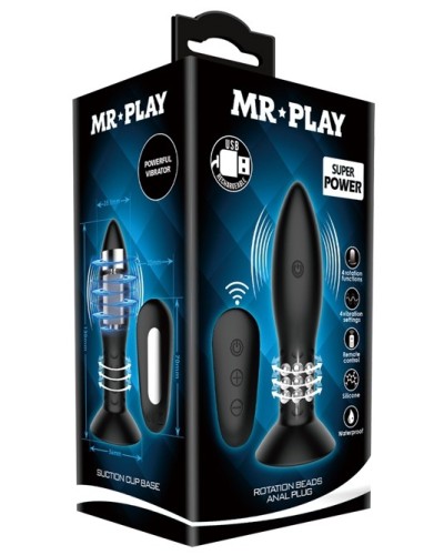 Plug vibrant Rotation Beads Mr Play 10 x 3.5cm pas cher