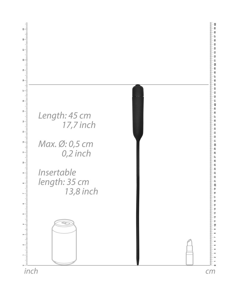 Tige Urétrale Vibrante Avec Anneau O-Ring - Longueur 17,5 Cm, Diamètre 3-8mm - Sextoy Neuf