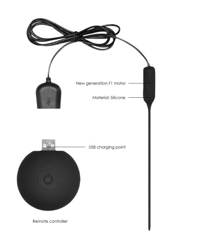 Tige pour Uretre vibrante Silicone 10.5cm - 4mm pas cher