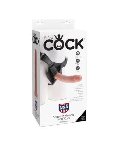 Gode Ceinture Strap-On King Cock 20.3 x 4.6cm pas cher