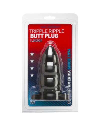 Butt Plug Triple 12 x 6 cm Noir pas cher