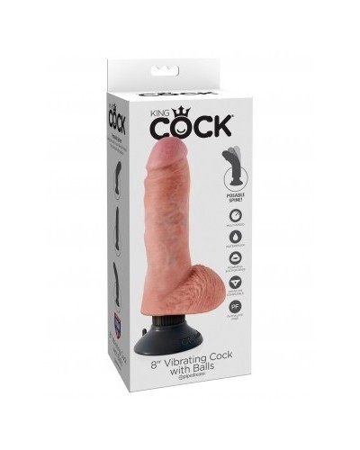 Gode vibrant with Balls King Cock 14.6 x 5.2 cm Chair pas cher