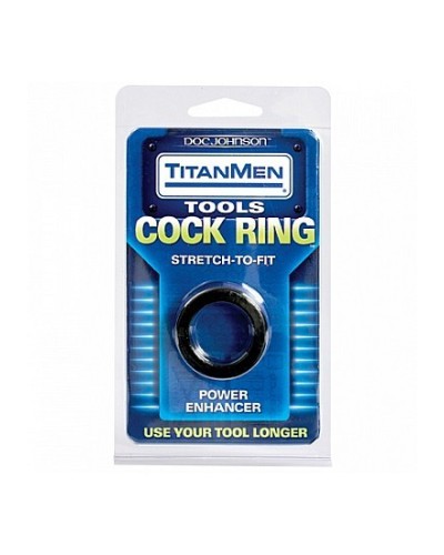 Cock ring TitanMen Stretch Noir 25mm pas cher