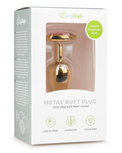 Plug bijou Or en coeur - Small 6.3 x 2.6 cm pas cher