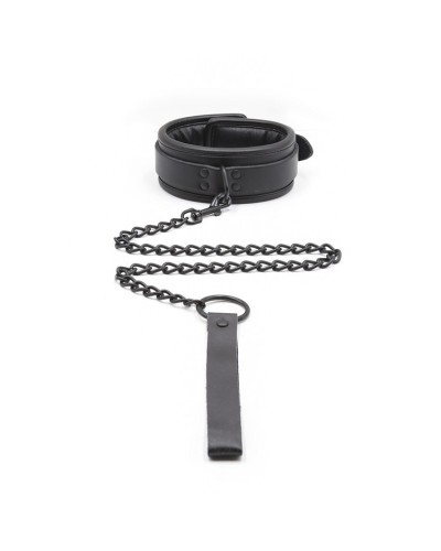 Kit Collier Laisse + Menottes Noir pas cher