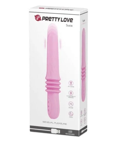 Sextoy vibrant Susie - 25 x 4.2 cm Rose pas cher