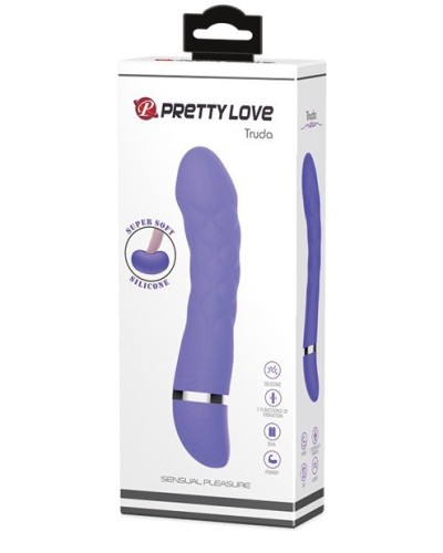 Vibromasseur Truda 19.5 x 3.5cm - Violet pas cher