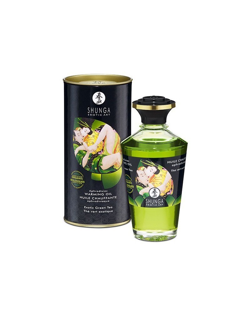 Huile de massage Chauffante Aphrodisiaque - THE VERT 100ml pas cher