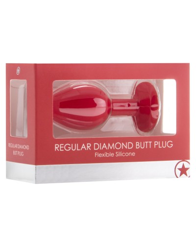 Plug diamond Small  6.5 x 2.8 cm Rouge pas cher