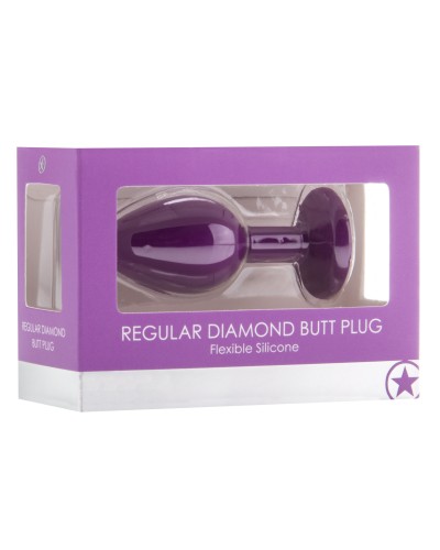 Plug Diamond SMALL  6.5 x 2.8 cm Violet pas cher