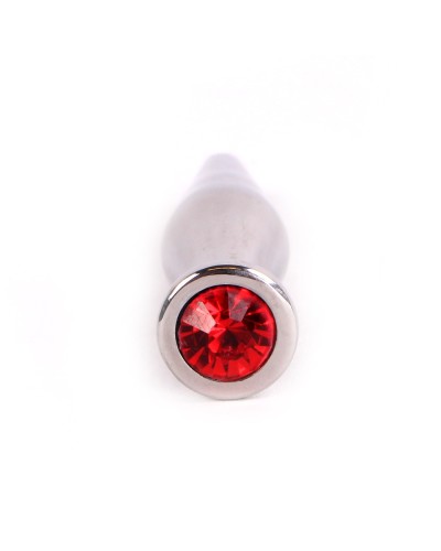 Plug pour pEnis avec bijou SMOOTH Rouge 11mm pas cher