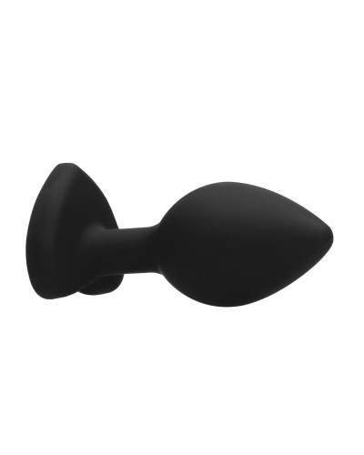 Plug Bijou Anal silicone Heart Noir 6 x 2.8 cm pas cher