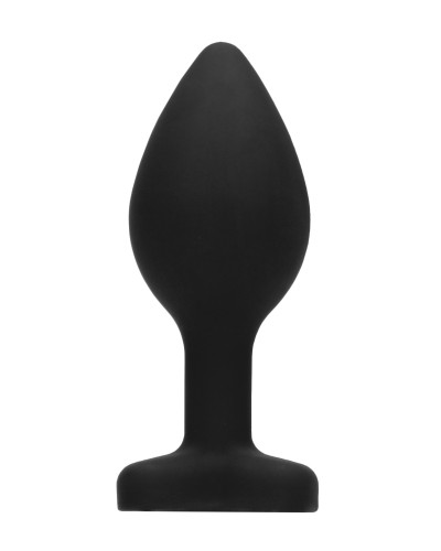 Plug Bijou Anal Silicone Heart Noir 7 x 3.5 cm pas cher