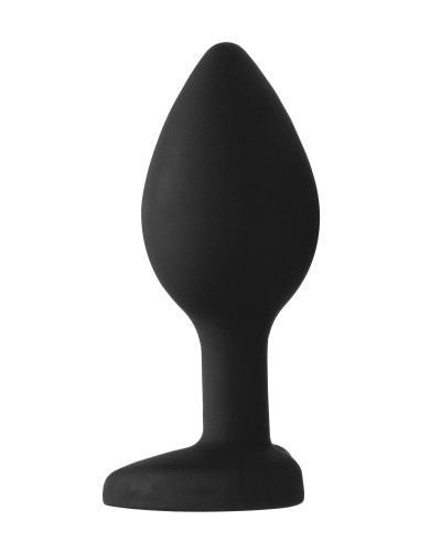 Plug Bijou Anal Silicone Heart Noir 7 x 3.5 cm pas cher