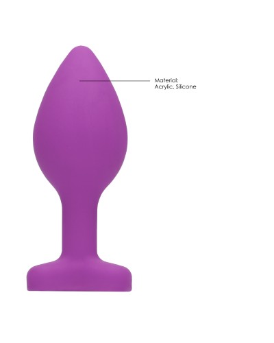 Plug Bijou Anal silicone Heart Violet 6 x 2.8 cm pas cher