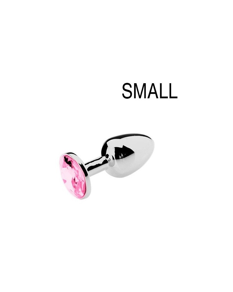 Plug Bijou Strass Rose - SMALL 6.5 x 2.7cm pas cher