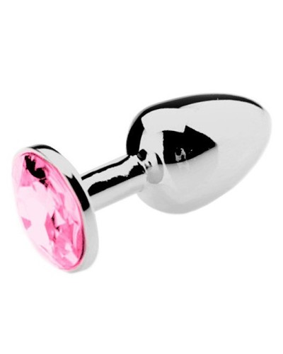 Plug Bijou Strass Rose - MEDIUM 7 x 3.4cm pas cher