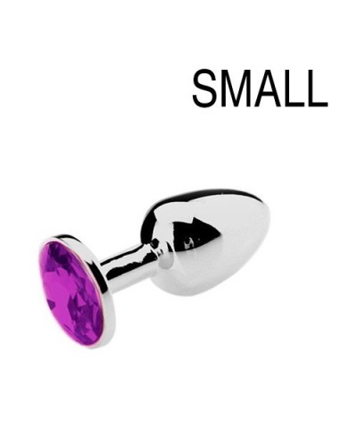 Plug Bijou Strass Violet - SMALL 6.5 x 2.7cm pas cher