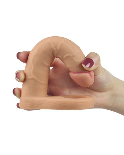 Double gode Cockring - 14 x 2.8 cm Flesh pas cher