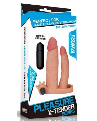 Gaine de pEnis Double PEnis 16 x 3.4 cm pas cher