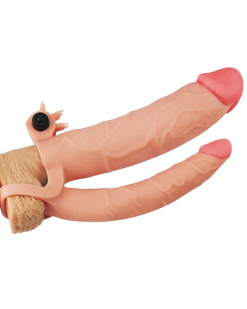 Gaine de pEnis Double Penis 19 x 5 cm pas cher