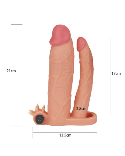 Gaine de pEnis Double Penis 19 x 5 cm pas cher