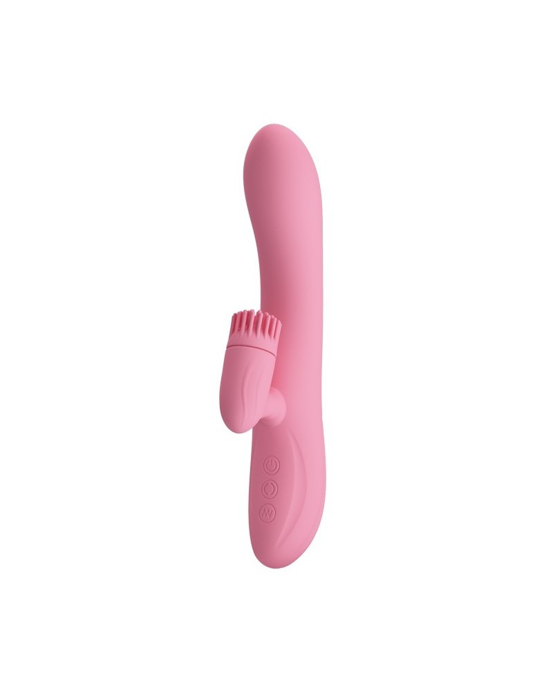 Vibro Rabbit Chris Pretty Love 20 x 3.5 cm Rose pas cher